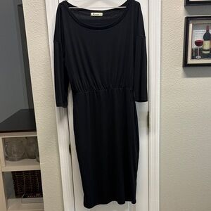 Zara Elegant Black Midi Dress